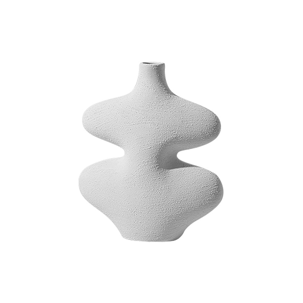 White Curved Ceramic Vase - Medium FD-D22083B