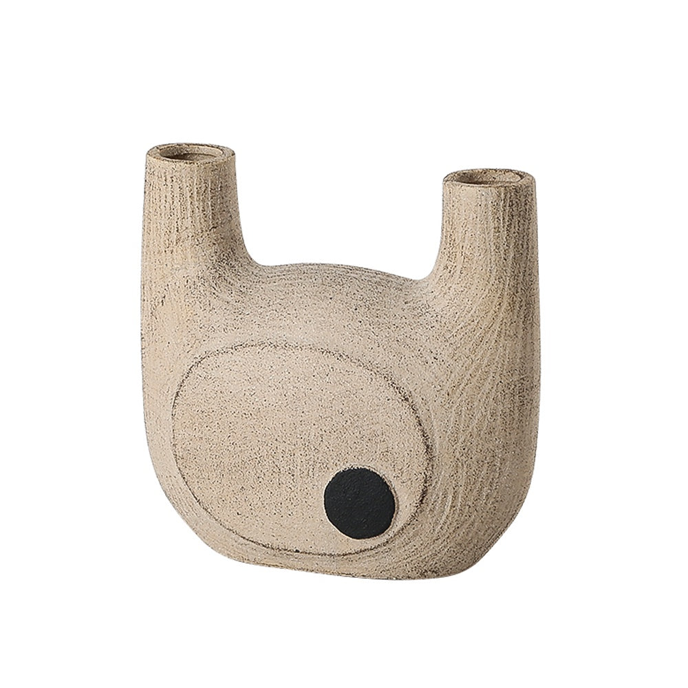 Beige Ceramic Double Mouth Vase FD-D22084B