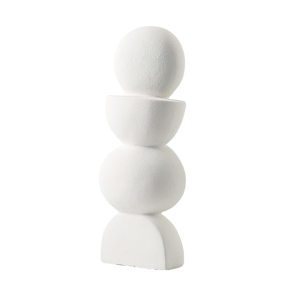 White Ceramic Abstract Sculpture FD-D22107A
