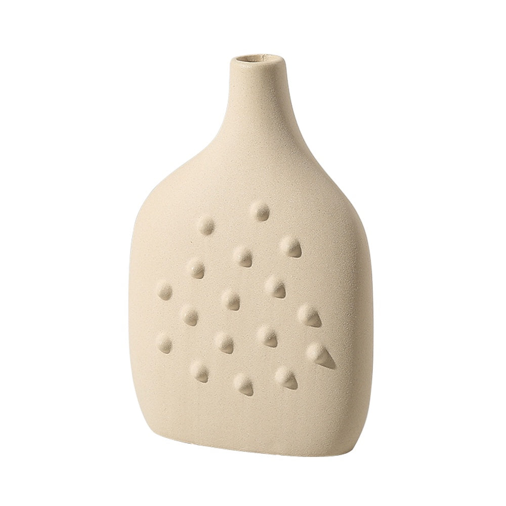 Cream Ceramic Vase with Spot Detail FD-D22119