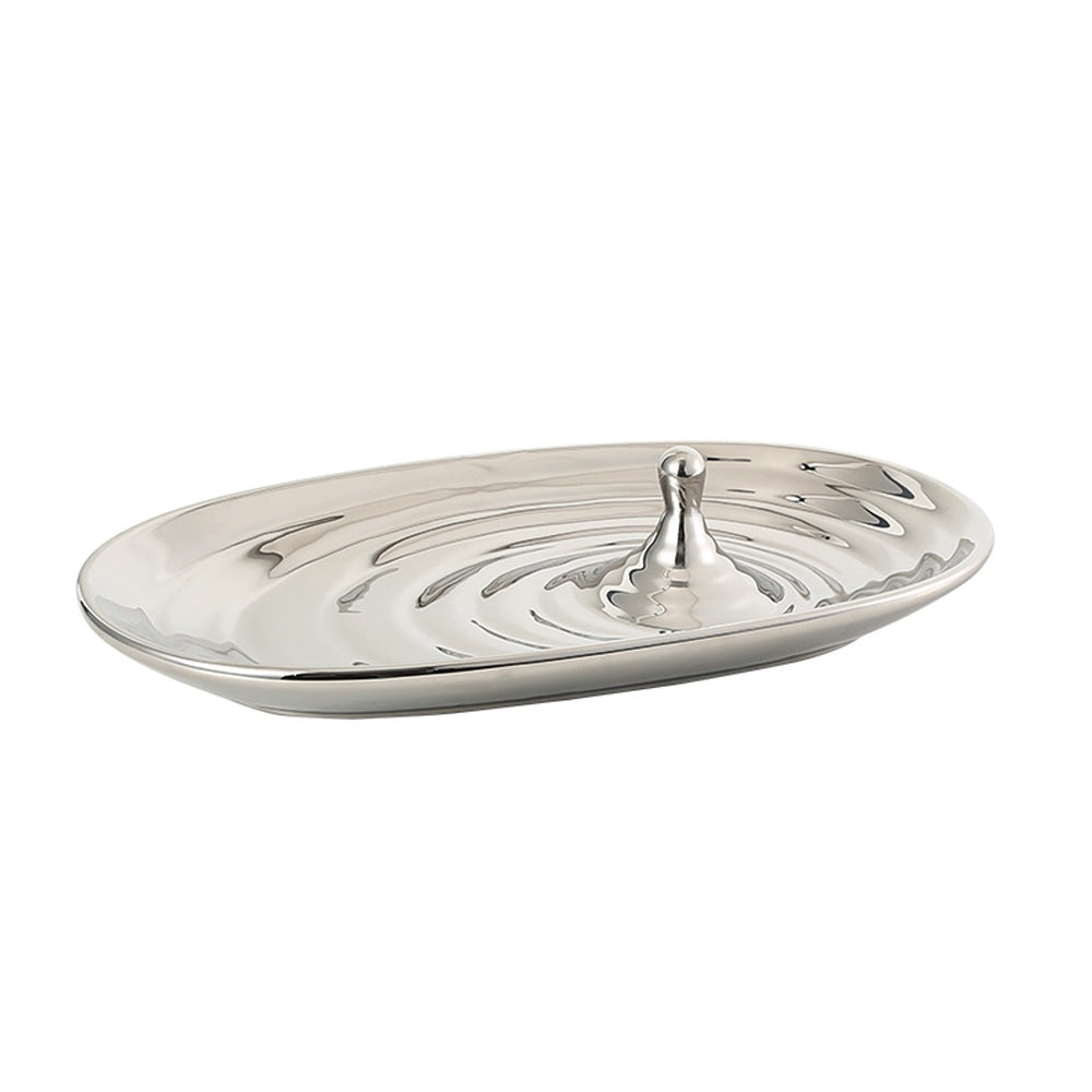 Chrome look Ceramic Decorative Plate FD-D22146