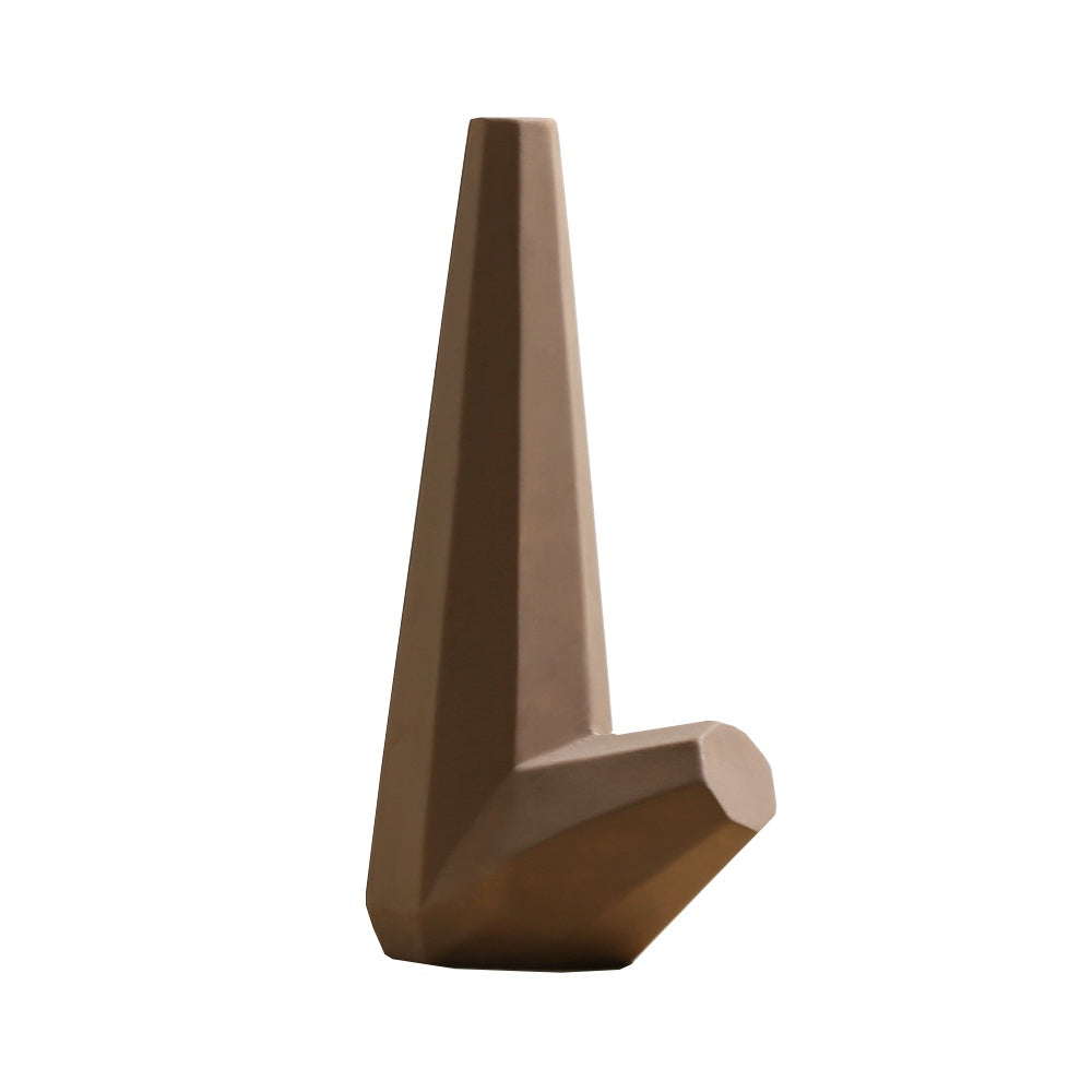 Brown Ceramic Polygon Vase FD-D23017