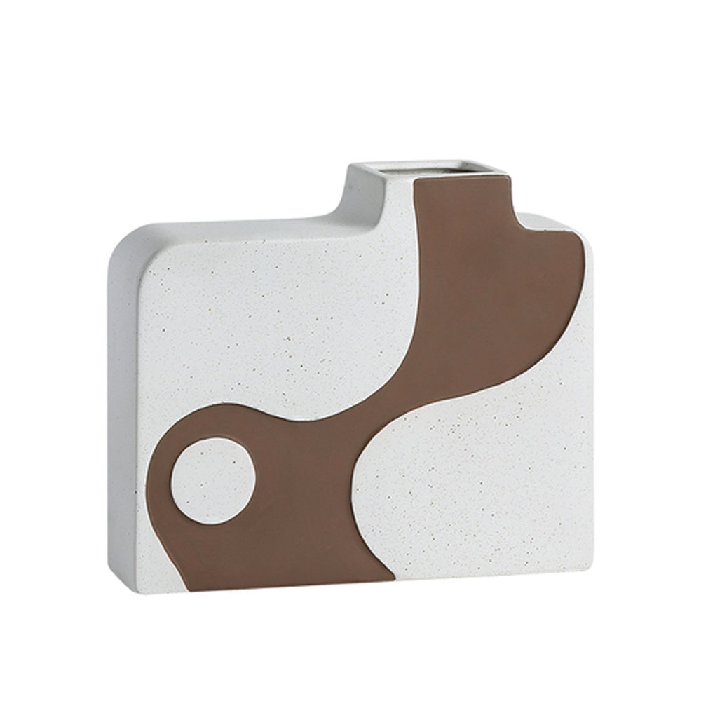 White & Brown Ceramic Vase FD-D23020A