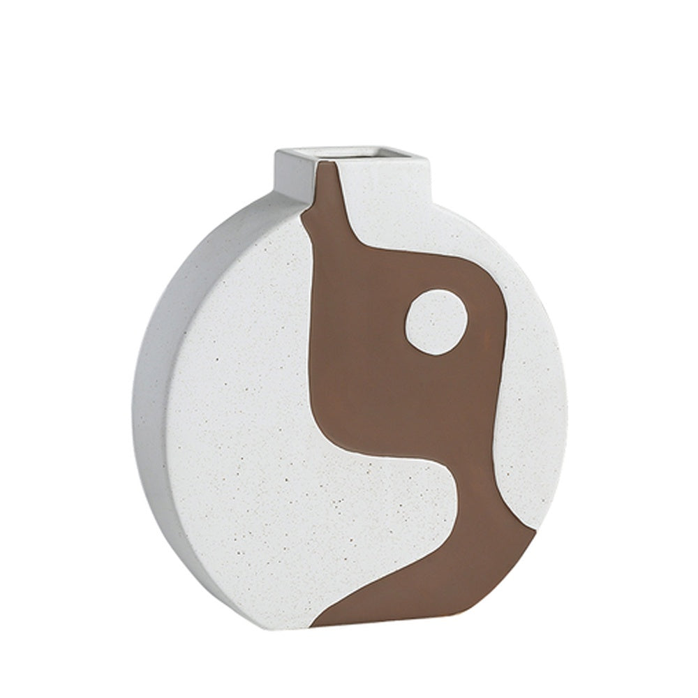 White & Brown Ceramic Vase FD-D23020B