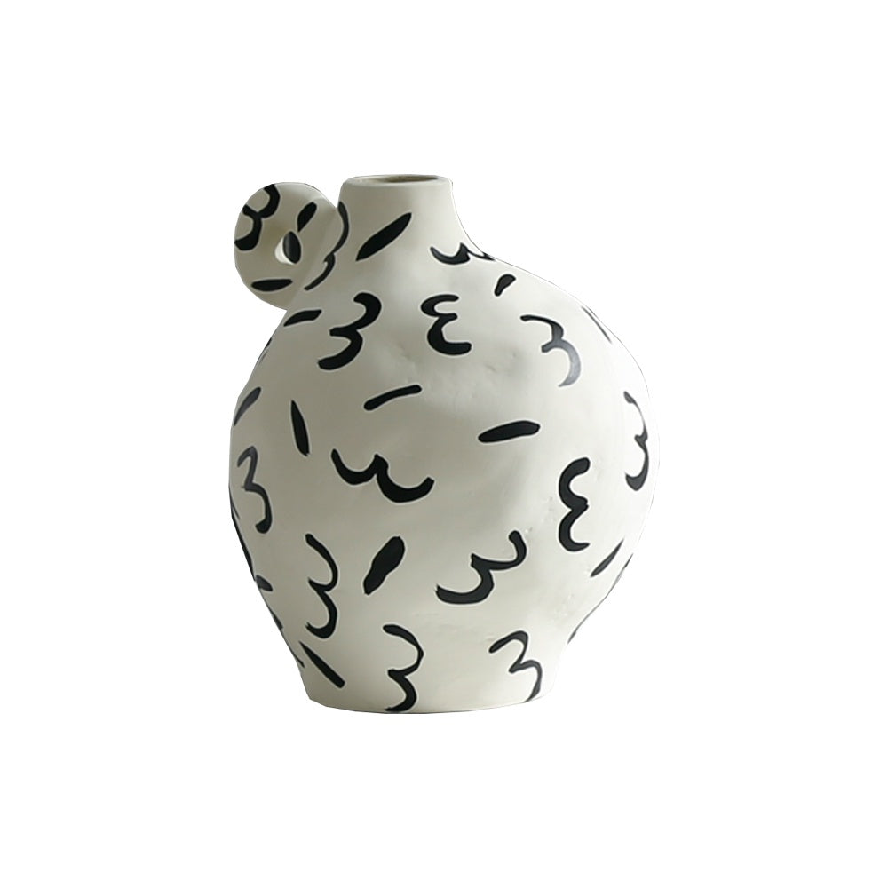Black & White Ceramic Vase FD-D23036
