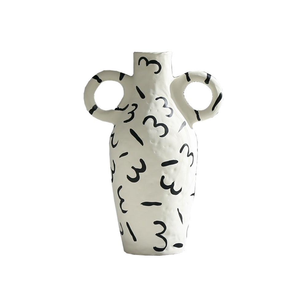 Black & White Ceramic Vase FD-D23037A
