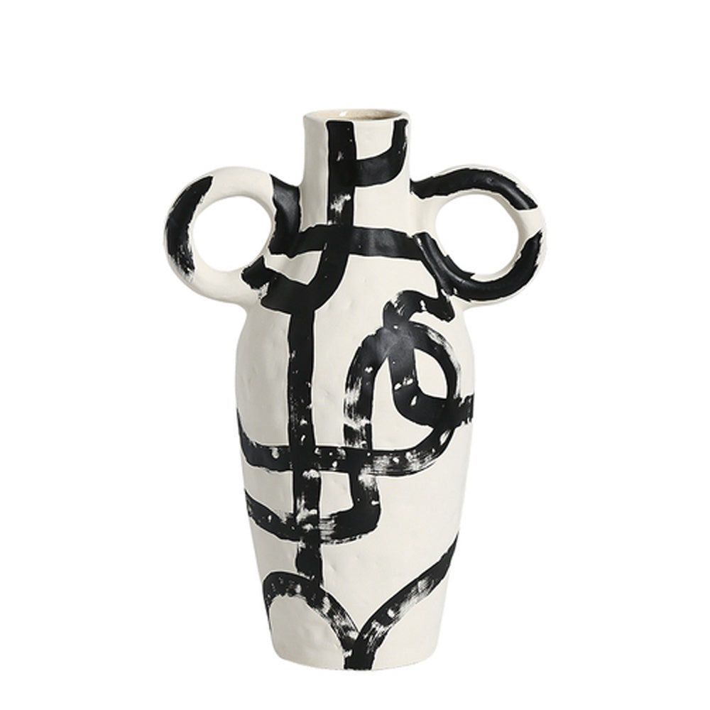 Black & White Ceramic Vase FD-D23037B
