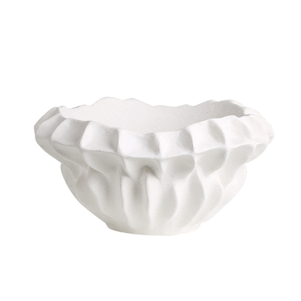 White Ceramic Bowl with Checker Detail FD-D23040B
