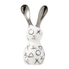 White Ceramic Rabbit Sculpture with Chrome Ears - Large FD-D23069A