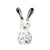 White Ceramic Rabbit Sculpture with Chrome Ears - Small FD-D23069B