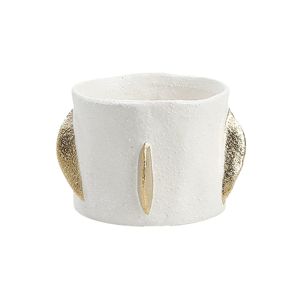 White Ceramic Bowl with Gold Detail FD-D23083