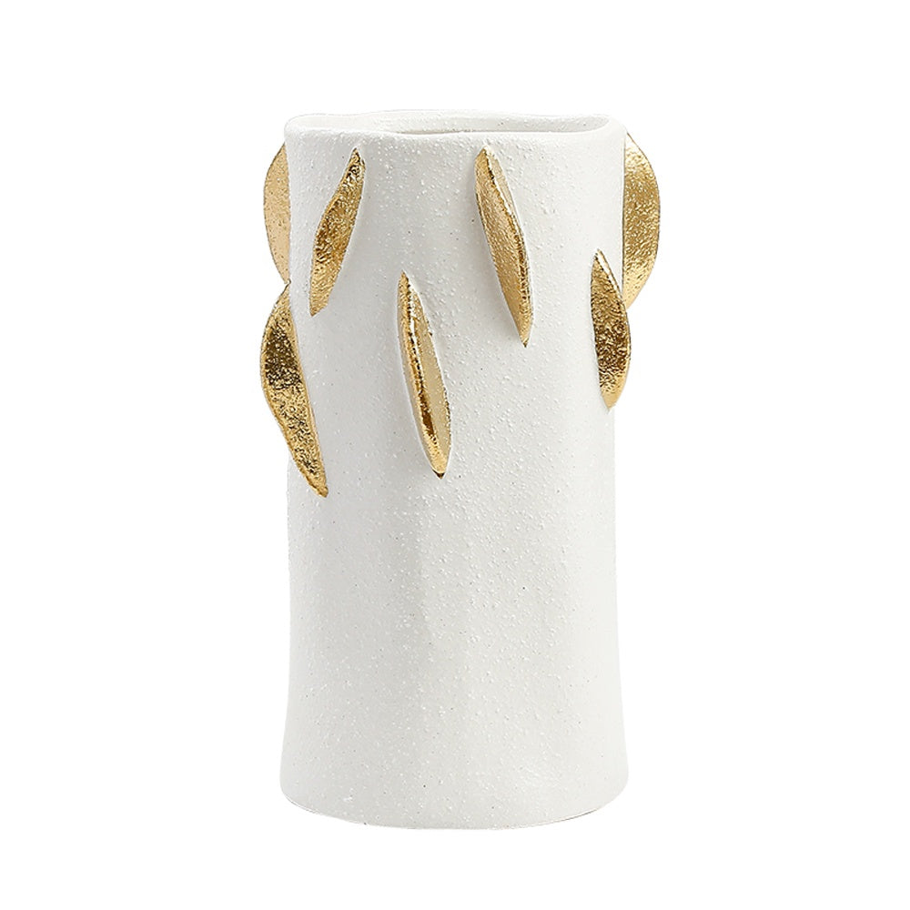 White & Gold Ceramic Vase FD-D23085A