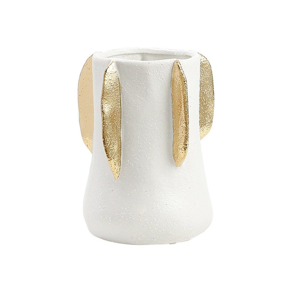 White & Gold Ceramic Vase FD-D23085B