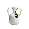 White Ceramic Vessel with Handle Detail & Pattern Detail FD-D23100