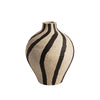 Beige & Black Striped Ceramic Vase FD-D23113A