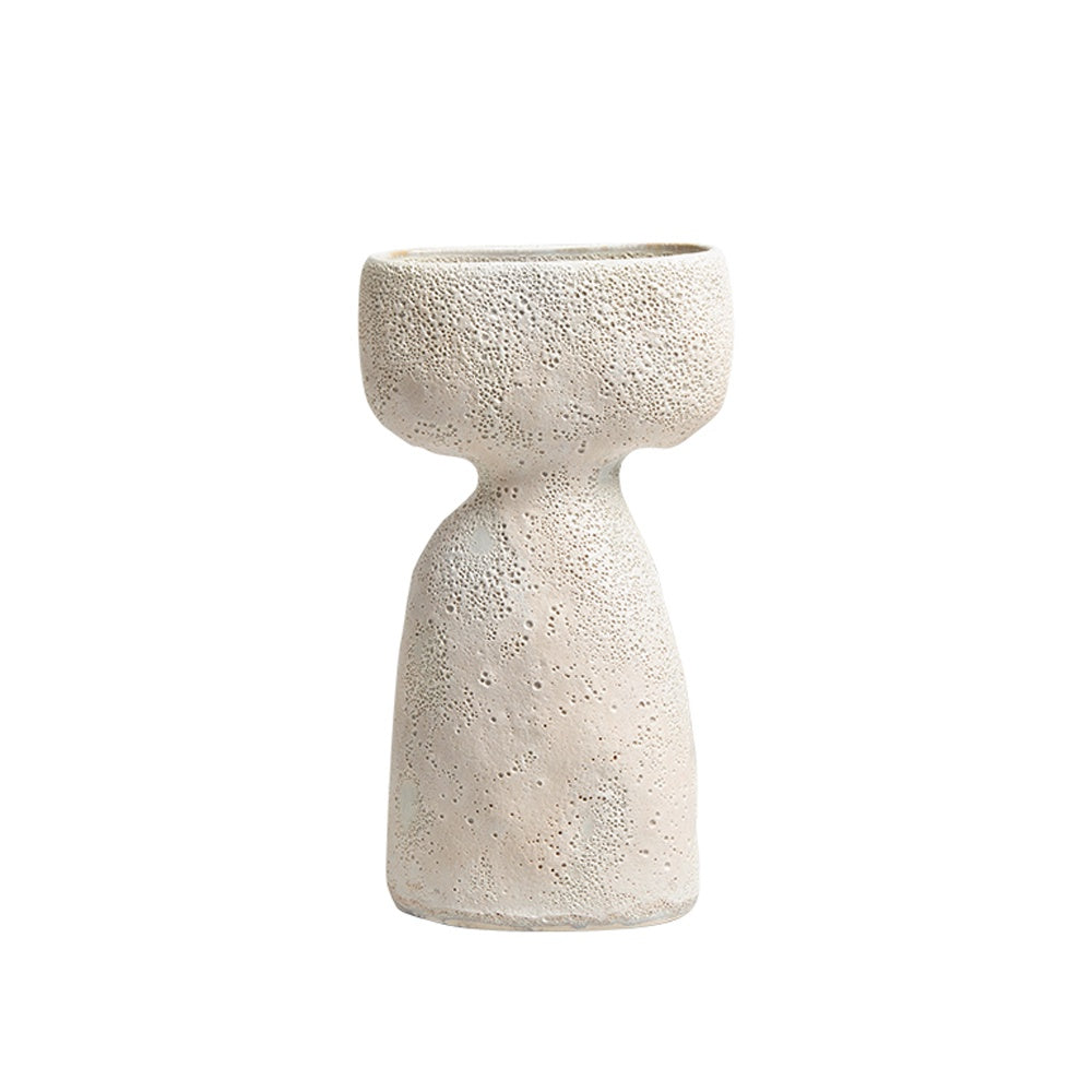 White Ceramic Vase with Stem - Small FF-D23107B