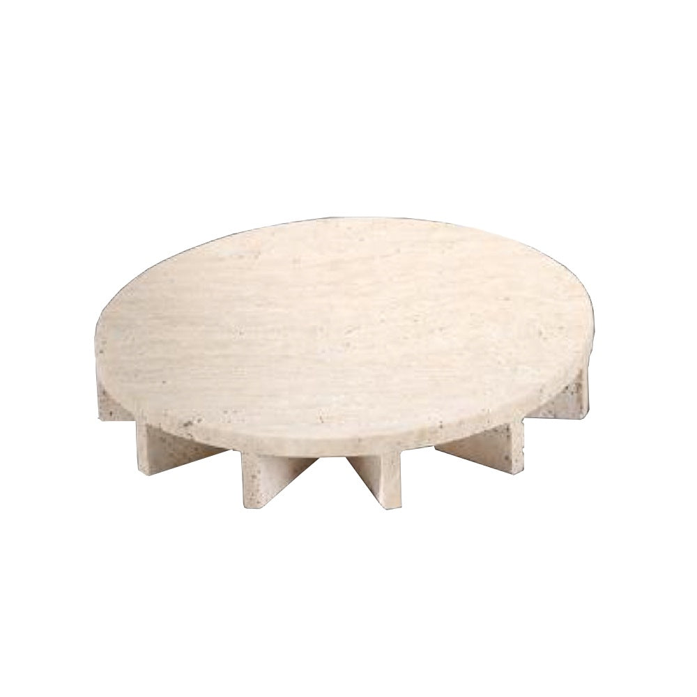 Beige Travertine Pedestal Tray G0898