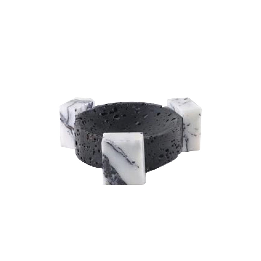 Black & White Marble Round Decorative Bowl G0907S