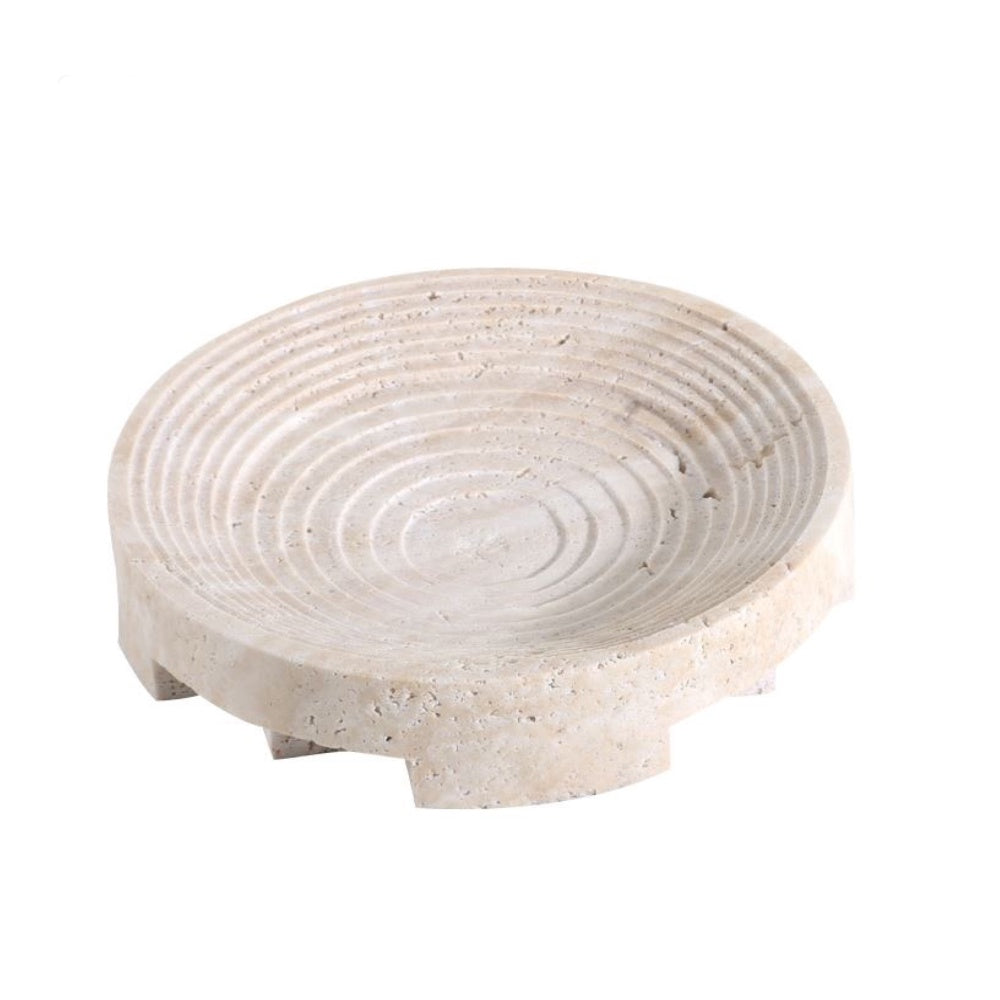 Beige Travertine Round Decorative Tray G0928