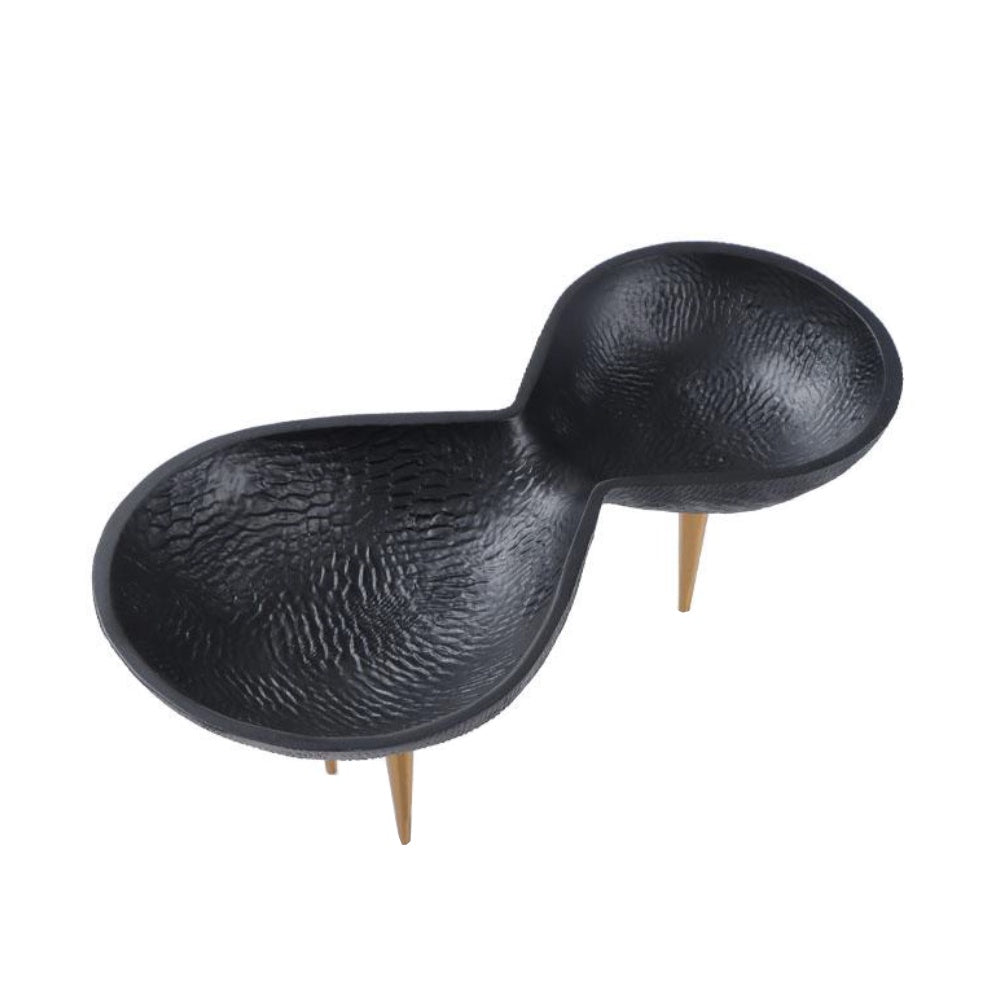 Black Resin & Aluminum Decorative Tray G0995