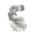 White Abstract Ceramic Sculpture with Line Detail GT352-W