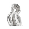 White Abstract Ceramic Sculpture with Line Detail GT353-W