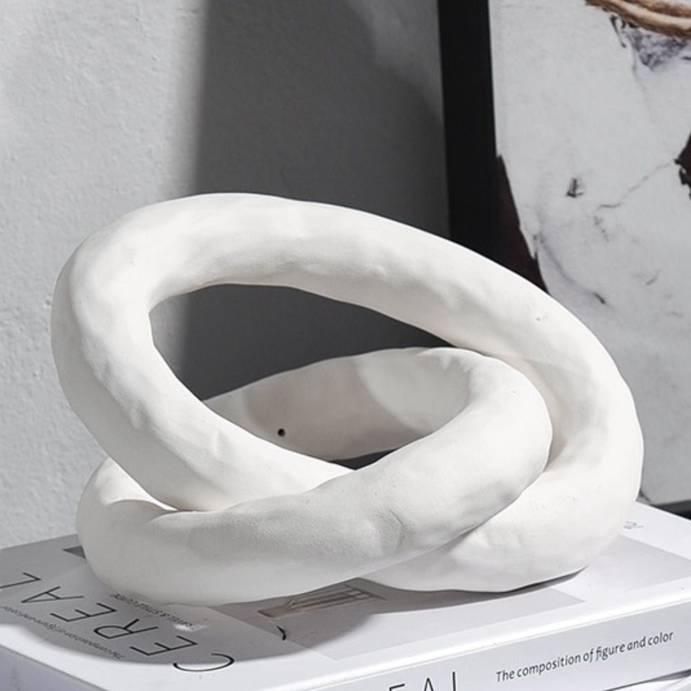 White Abstract Ceramic Décor GTS334W