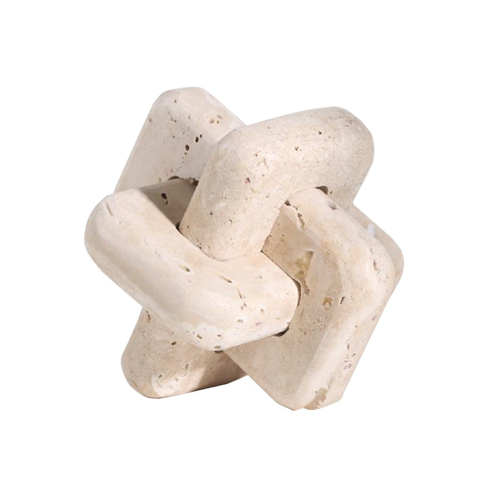 Beige Travertine Loop Sculpture - Large H1616CL