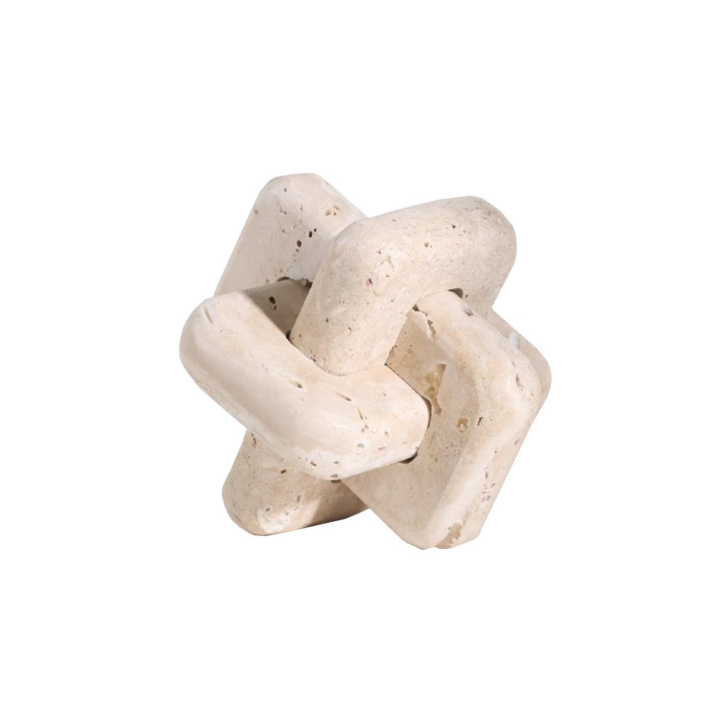 Beige Travertine Loop Sculpture - Small H1616CS