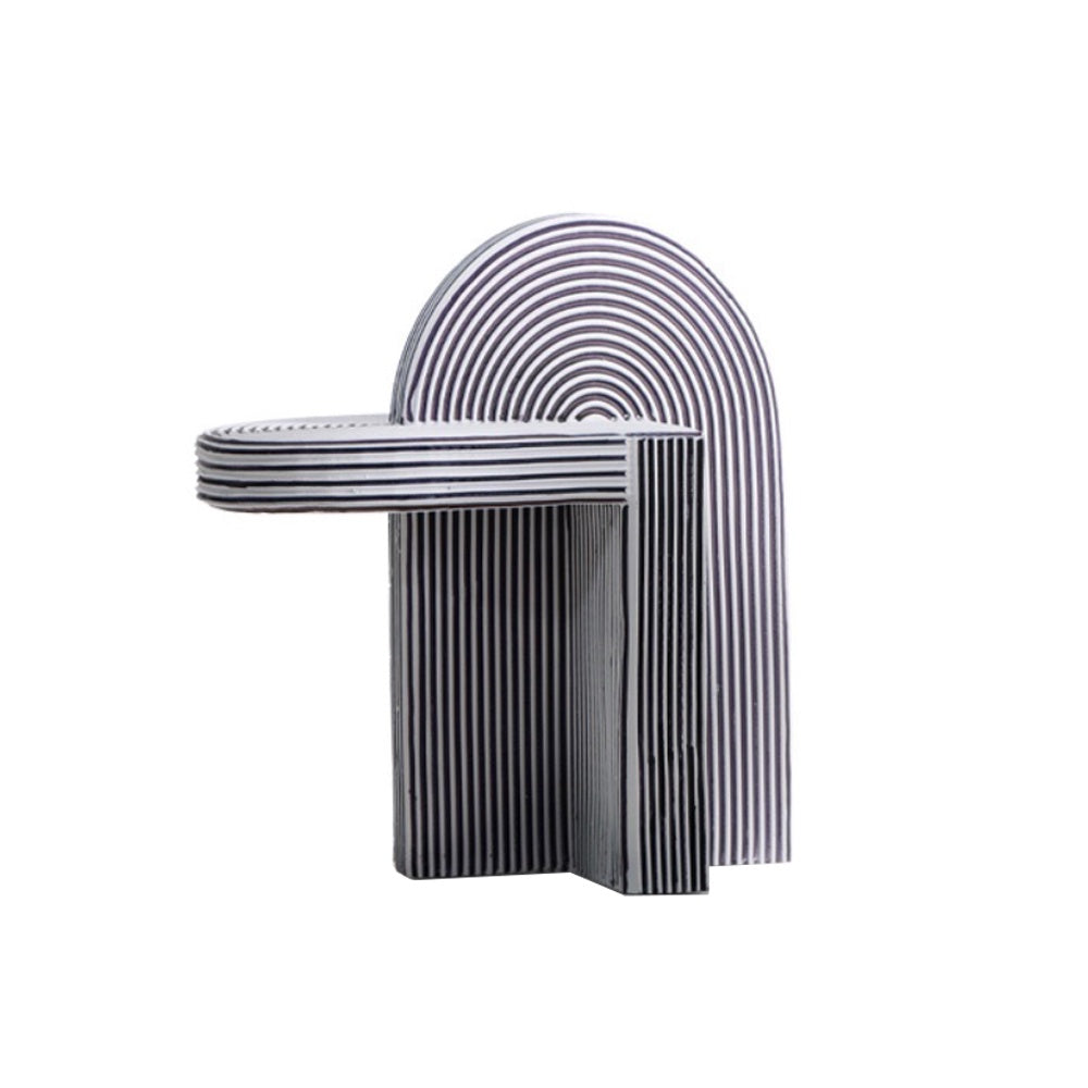 Black & White Resin Abstract Sculpture - Medium H1792