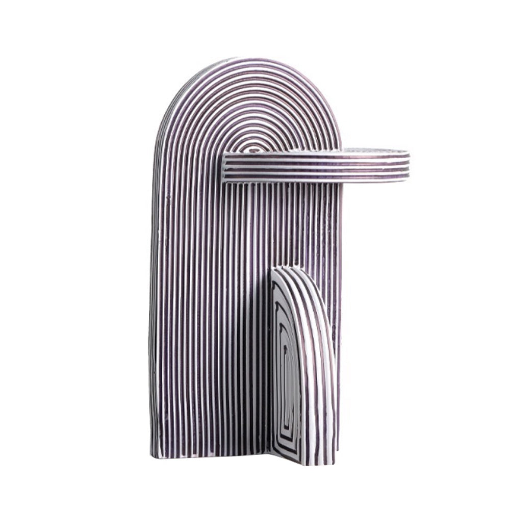 Black & White Resin Abstract Sculpture - Large H1793