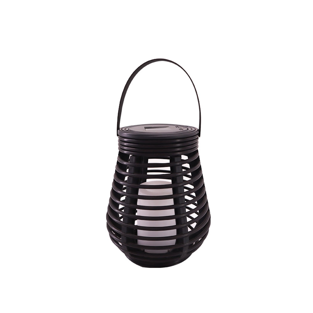 Solar Tall Round Rattan Lantern - Small HK-SL001-1