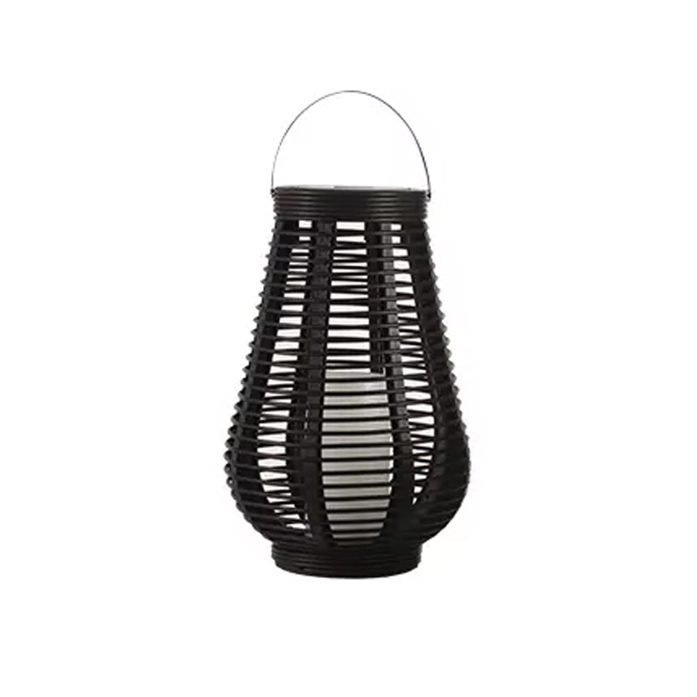 Solar Tall Round Rattan Lantern - Medium HK-SL001-2