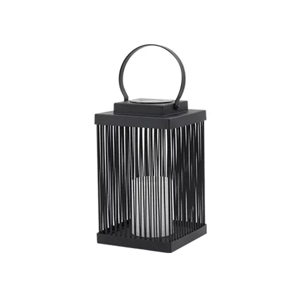 Solar Iron & Rattan Lantern - Medium HK-SL001-46