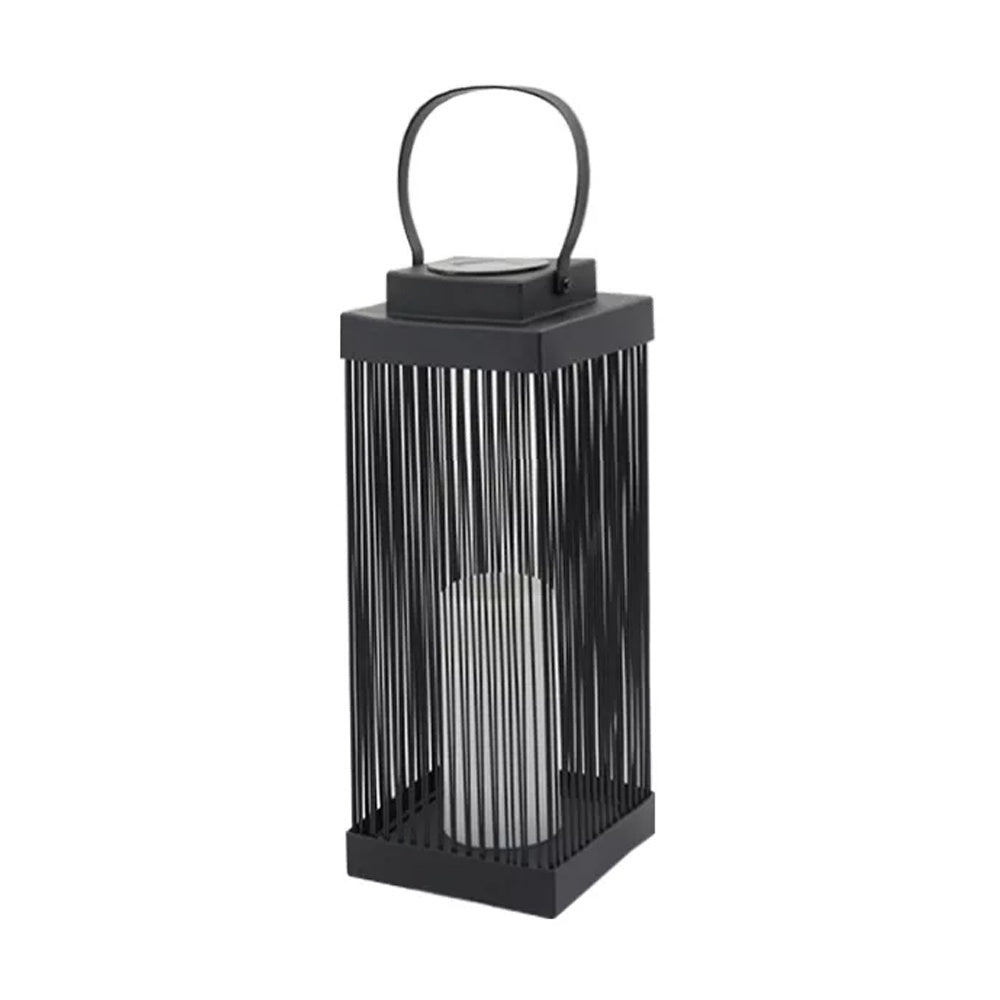 Solar Iron & Rattan Lantern - Large HK-SL001-48