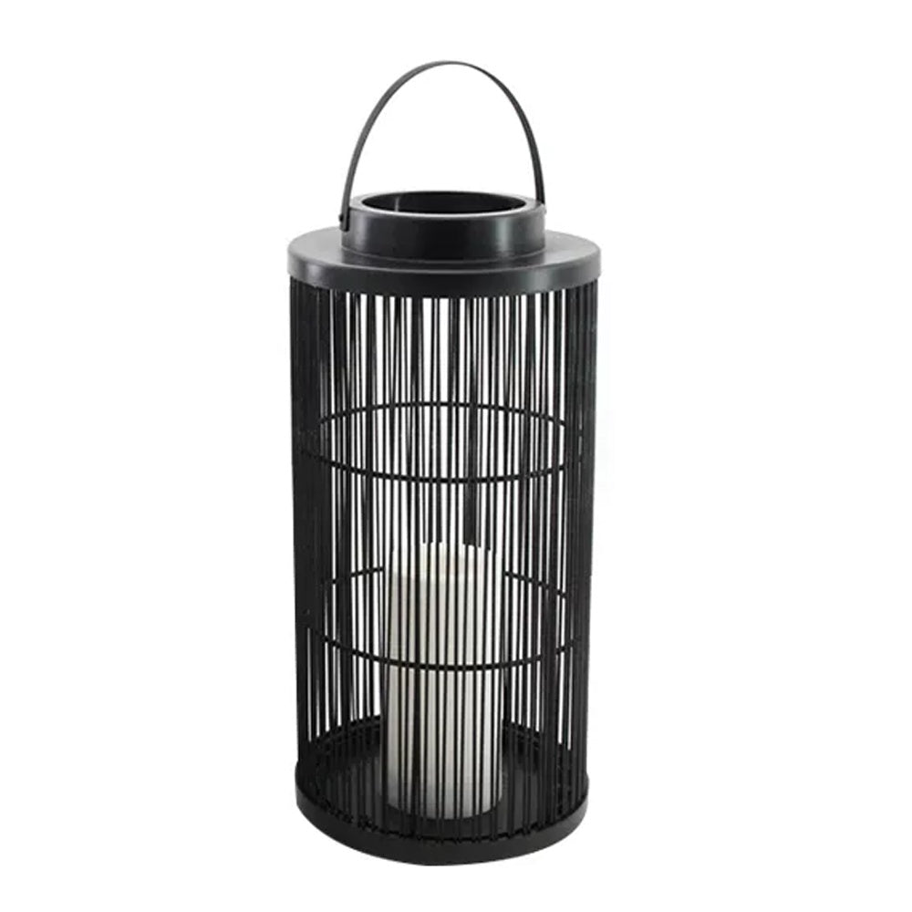 Solar Iron & Rattan Lantern - Large HK-SL001-51