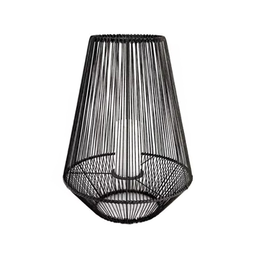 Solar Iron & Rattan Lantern - Large HK-SL018-9