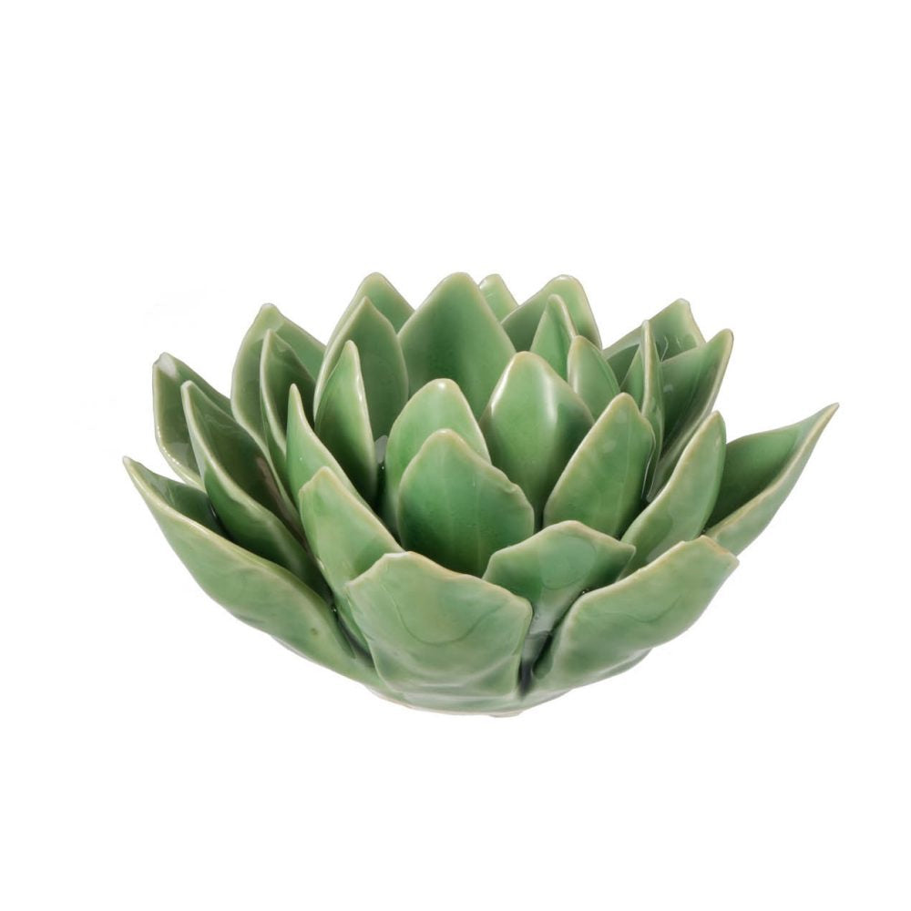 Green Ceramic Succulent Shaped Candleholder HP0387