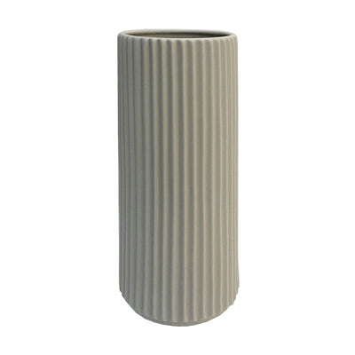 Grey Ribbed Ceramic Vase HP652