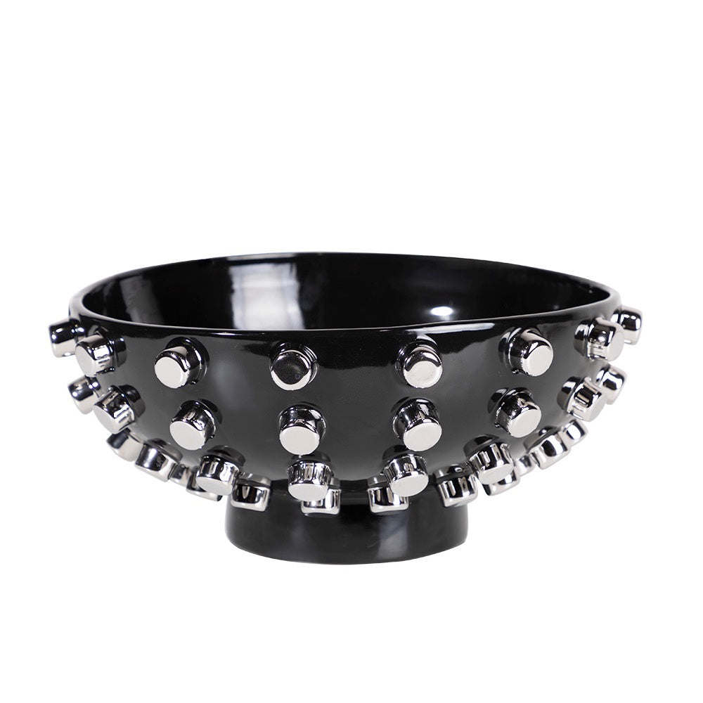 Black & Silver Ceramic Bowl HPLG4355BS