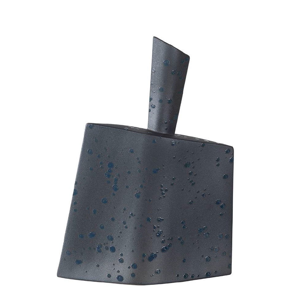 Black Ceramic Vase with Blue Splatter Detail HPST3692BL