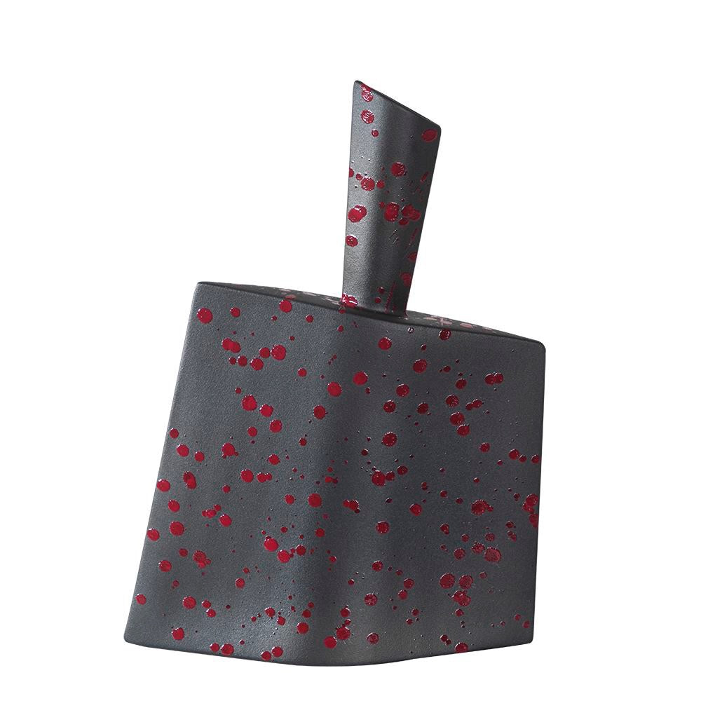 Black Ceramic Vase with Red Splatter Detail HPST3692R