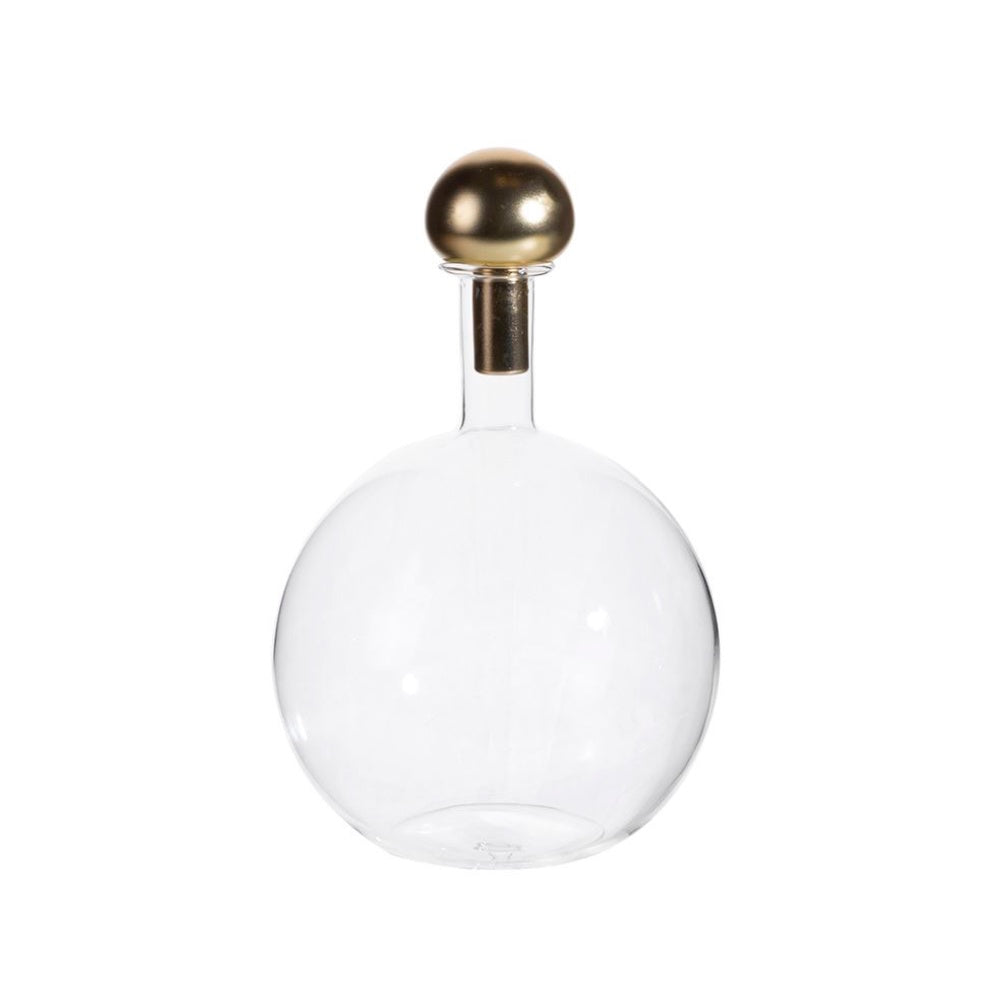 Glass Decorative Bottle with Gold Cap HPZSX101717T3