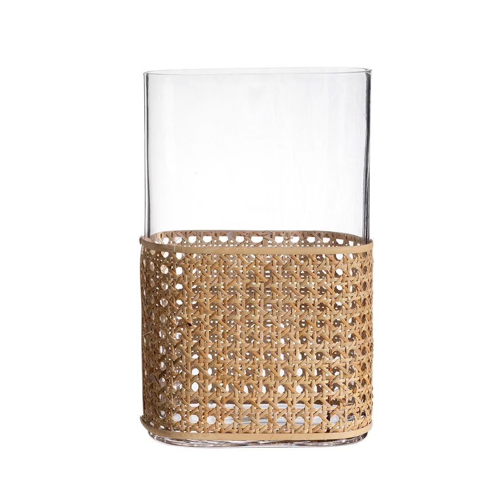 Glass Vase with Rattan Detail HPZSX101731T1