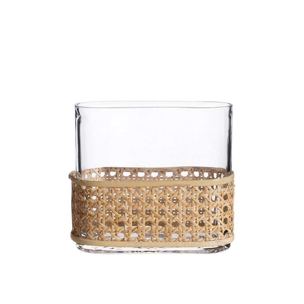 Glass Vase with Rattan Detail HPZSX101731T2