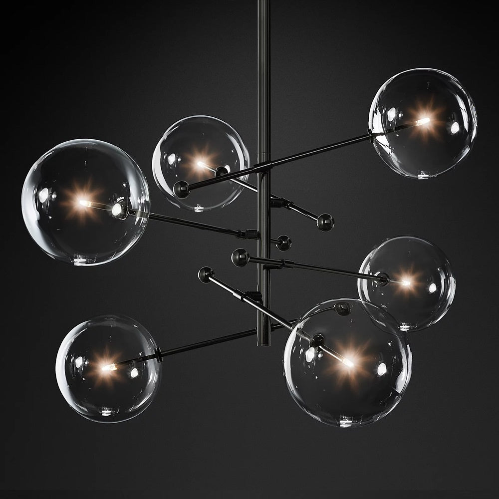 William 6-Light Chandelier - Black HX-CPL046-B