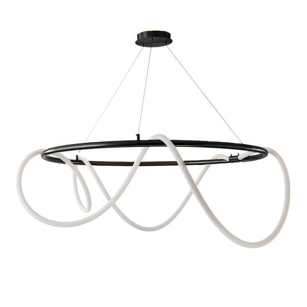 Warrick Round Chandelier Black - Large I-PL-9136L-RD-B