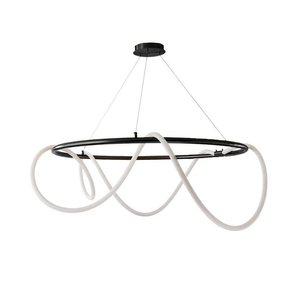 Warrick Round Chandelier Black - Small I-PL-9136S-RD-B