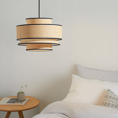 Collette Pendant Light Large - Natural/Black I-PL21127-BLK