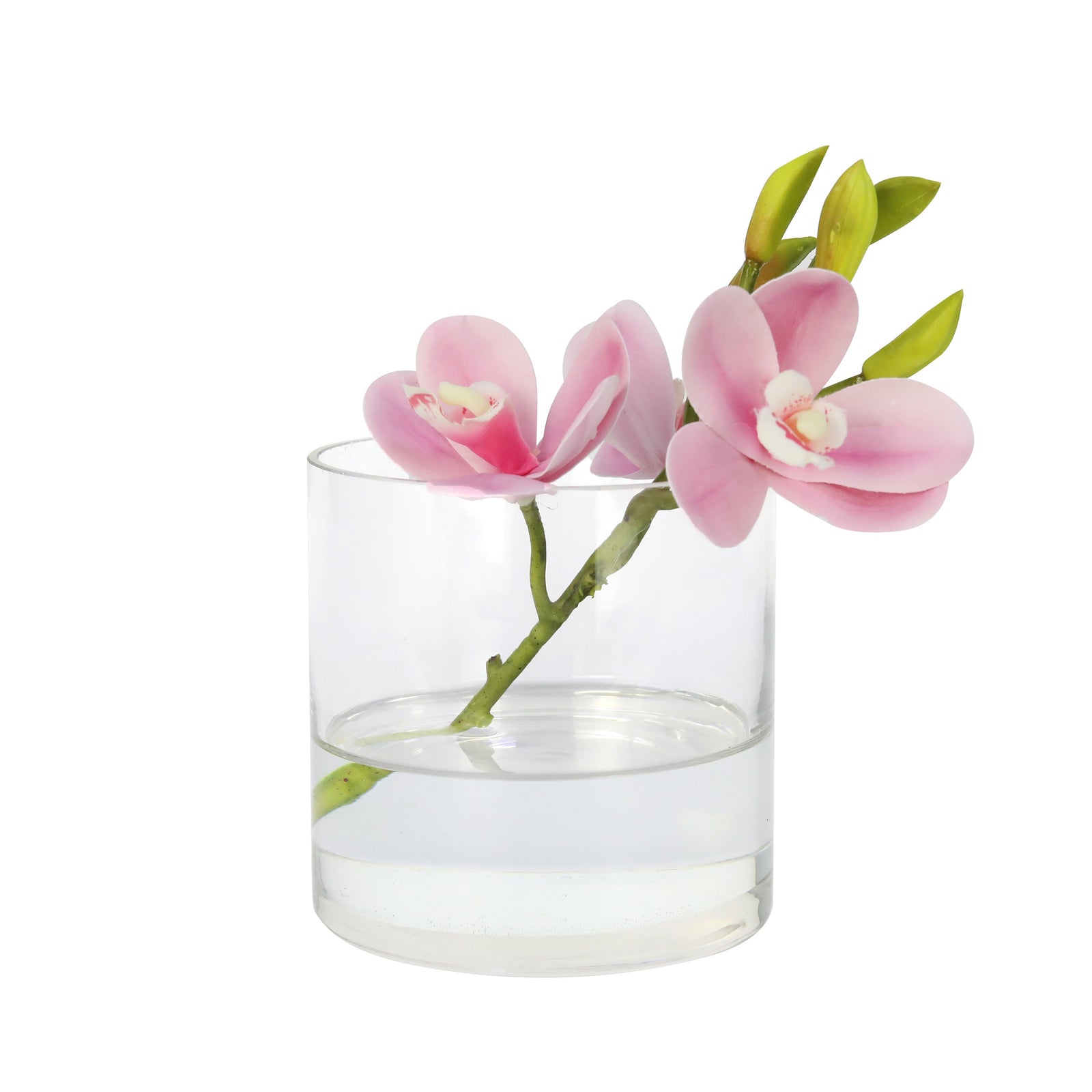 Pink Artificial Cymbidium Arrangement in Cylindrical Vase IHR-CYM117-PK